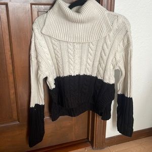 Nordstrom BP cable knit block turtleneck sweater